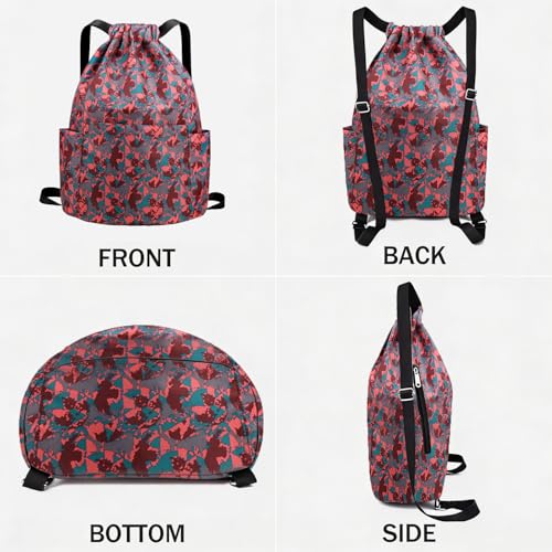Image of MOCA Drawstring Gym Sports Backpack Lightweight Multipurpose Daypack Travel School College Daily Storage Carry Suitable Men Women Kids Adults Fitness Accessory