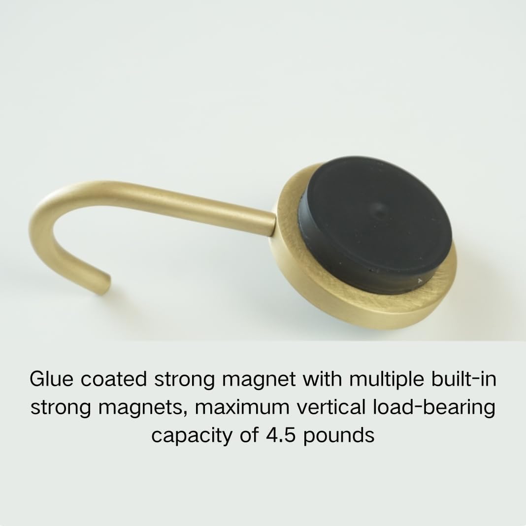 5 PCS Colorful Creative Brass Magnetic Hooks Heavy Duty, Strong Neodymium Magnetic Hooks for Hanging, Strong Magnetic Hanger for Cruise Cabins, Locker, Toolbox, Home, Kitchen