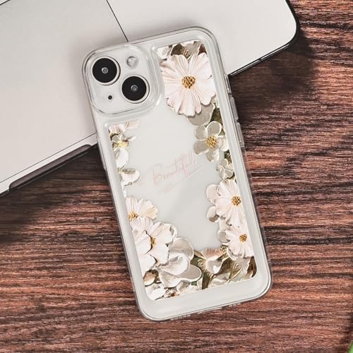 Coque iPhone 12 transparente fleur durable antichoc en TPU - 5
