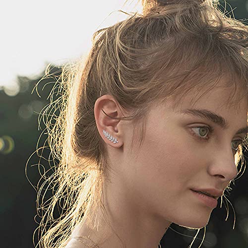 Cassieca 9 Pair Ear Cuffs Crawler Earrings For Women Cz Arrow Leaf Ear Climber Earrings Cuff Earrings Set #TOP6
