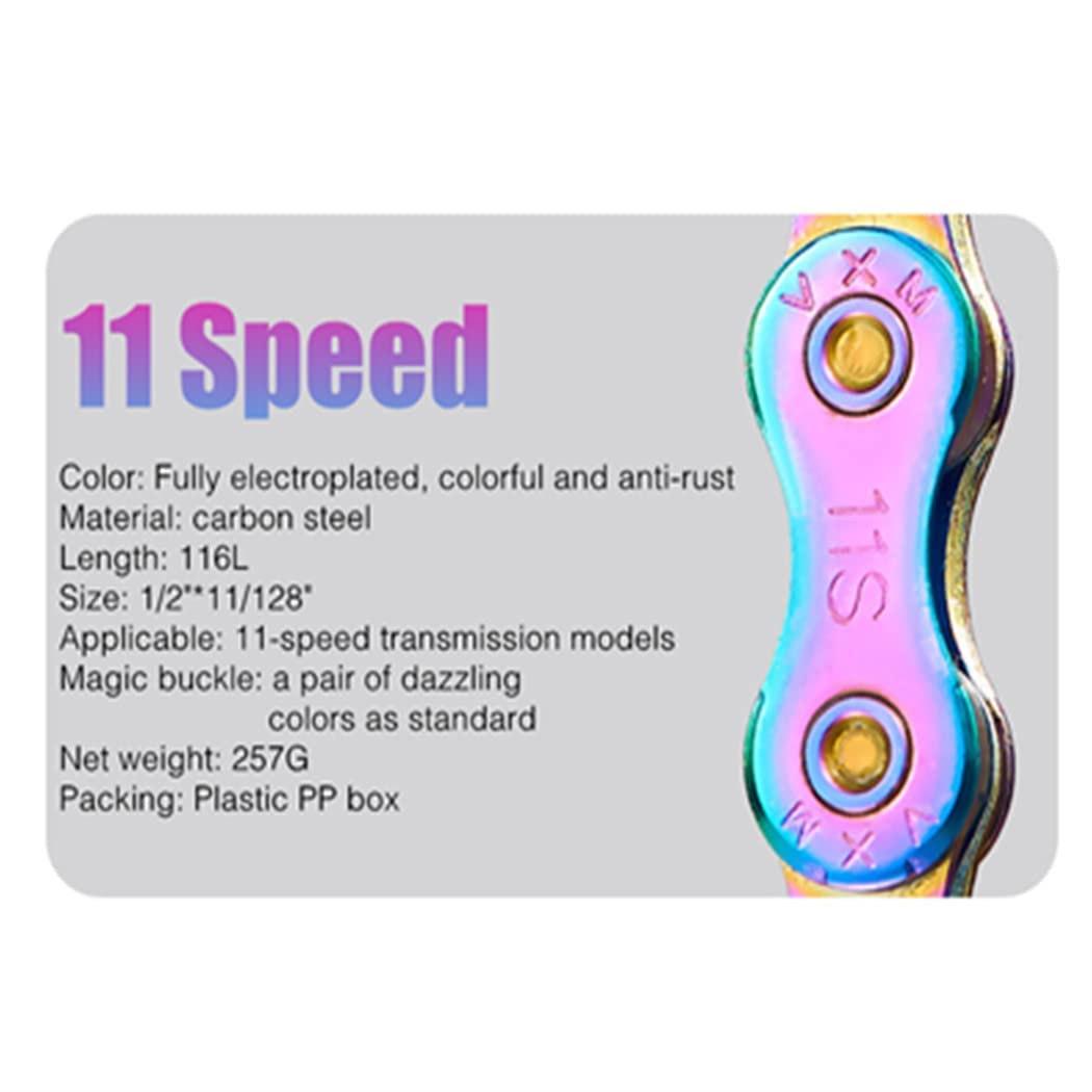 YBEKI Chaîne Vélo multicolore 11 Vitesses 1/2x11/128 116