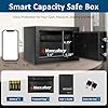 Voncabay Money Safe Box for Home with Sensor Light & Fireproof Money Bag - 0.23 Cubic Feet Security Safe Box with Digital Keypad, Keys & Pass Code Lock, 9.05" W x 6.69" D x 6.69" H, Black #1
