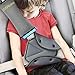 Seat Belt Adjuster and Pillow with Clip for Kids Travel,Neck Support Headrest Seatbelt Pillow Cover & Seatbelt Adjuster for Child,Car Seat Strap Cushion Pads for Baby Short People Adult (Gray)