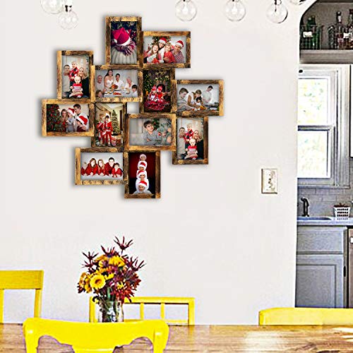 JERRY & MAGGIE - Photo Frame 24x24 Square Storm Eye PVC Picture Frame Selfie Gallery Collage Wall Hanging for 6x4 Photo - 12 Photo Sockets - Wall Mounting Design (Gold Rusted) - Thumbnail 4