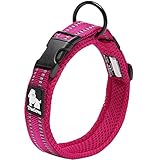 Creation Core Reflective Dog Collar with Ring Breathable Mesh Soft Padded Adjustable Nylon Pet Collar 0.8