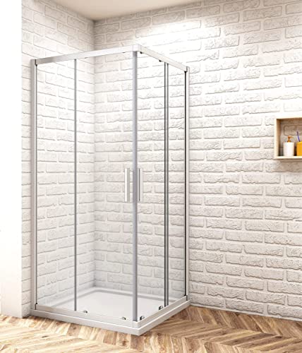 Acezanble 80x80cm Duschkabine Dusche Duschabtrennung Schiebetür H185cm Cover