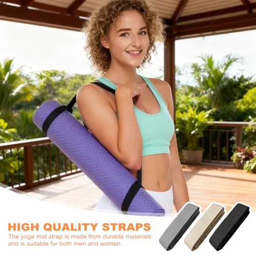 Yoga Mat Strap, 3Pcs Yoga Mat Carrying Strap Sling, Non Slip Exercise Mats Holder Multifunctional Portable Exercise Mats Carry Straps for All Mat Sizes(Black/Gray/White) - Image 5