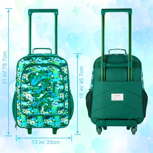 Image of CCJPX Kids Suitcases for Boys, Cute Dinosaur Luggage Rolling with Wheels, kids carry on luggage for Children Toddler Elementary - Green