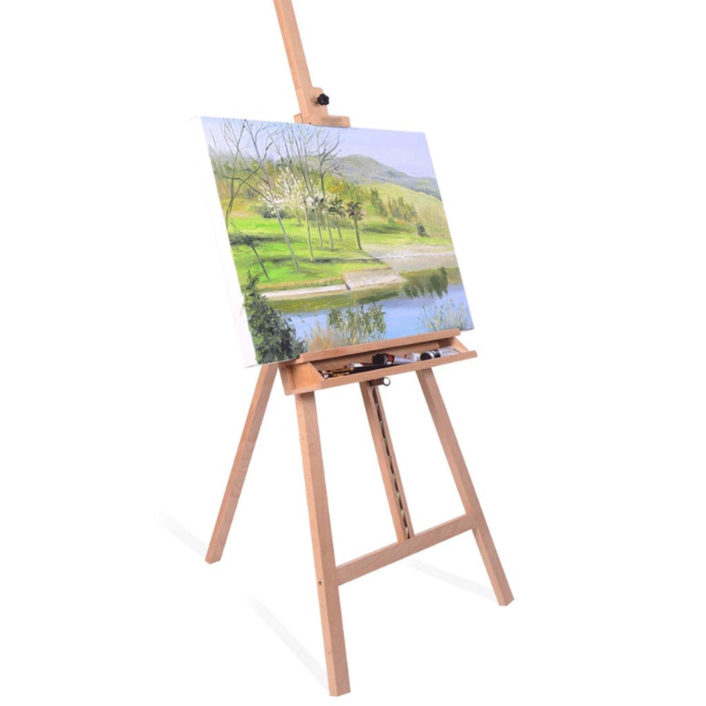 Caballete Caballete Plegable Multifuncional Principiante Producción de Haya Boceto Profesional Caballete de Piso Estudio de Pintura Caballete Caballete de Mesa (Color : Natural)