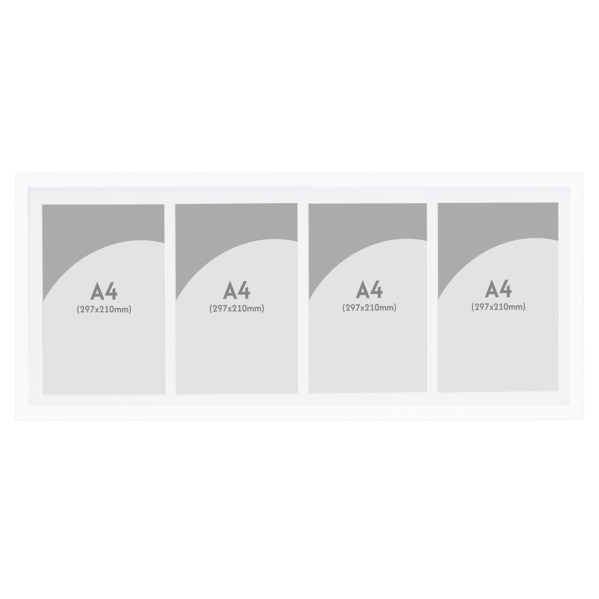 Boldon Framing Photo Frames Multiple Pictures White Collage Photo Frame for 4 A4 photos or certificates - Graduation Multi Picture Frames for Wall Hanging - Neatly Display Lots of Photos In one frame