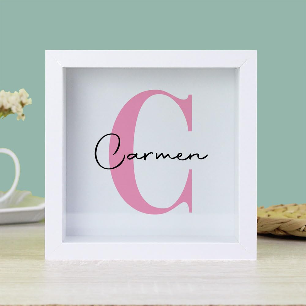 Hucha Personalizada con Inicial y Nombre Madera Regalo Pareja Niño niña
