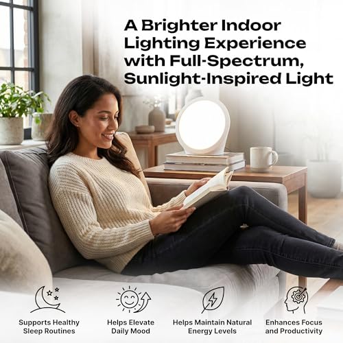 Xvolt Light Therapy Lamp 10000 Lux - Happy Lamps Full Spectrum Sunlight Lamps for Day Light - Portable Uv-Free Sun Daylight Box with Bright White Natural Lights Adjustable Brightness for Mood Energy