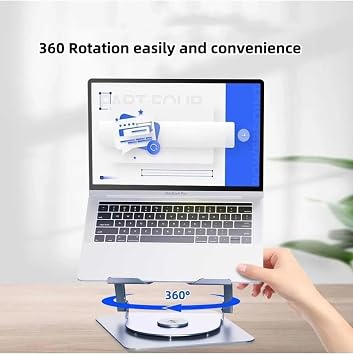Aluminum 360 Degree Adjustable Metal Laptop Stand Rgb Dual Fan Cooler Premium Series Notebook Holder