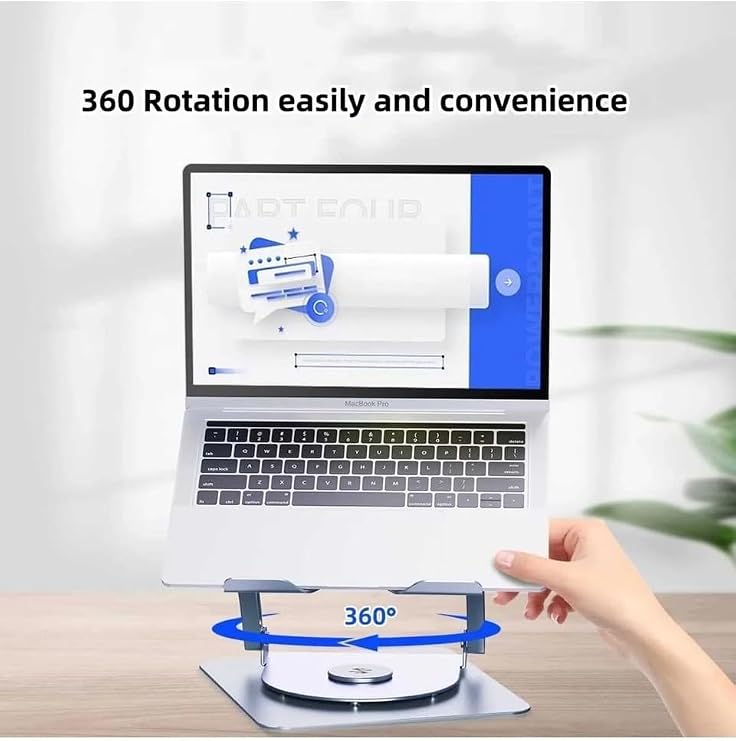 Aluminum 360 Degree Adjustable Metal Laptop Stand Rgb Dual Fan Cooler Premium Series Notebook Holder