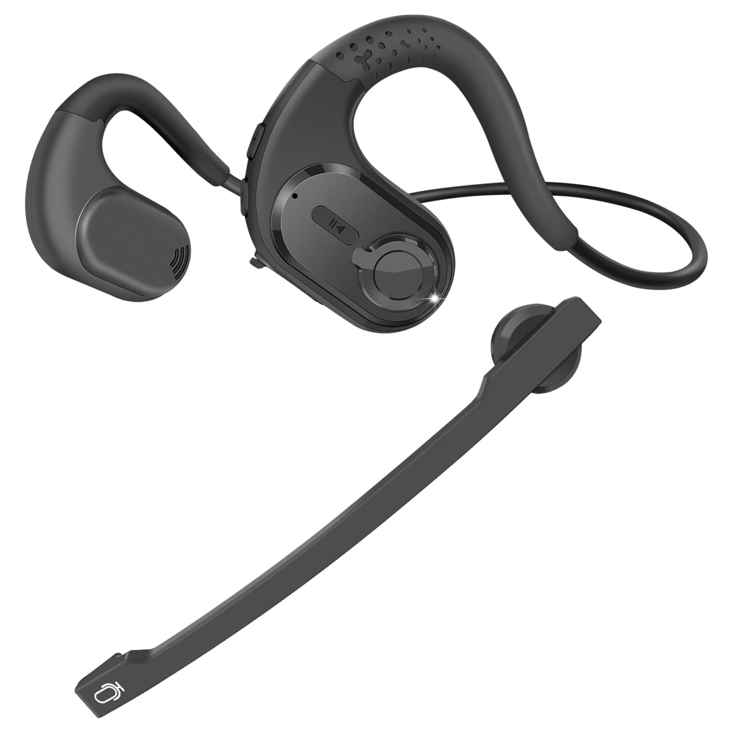 TERRIFIBluetooth 5.3 Headset, DSP Noise Cancelling Wireless Headset, Open Ear Comfort Headphones, with Detachable Microphone, 12H Playtime for Office Meeting Home Working