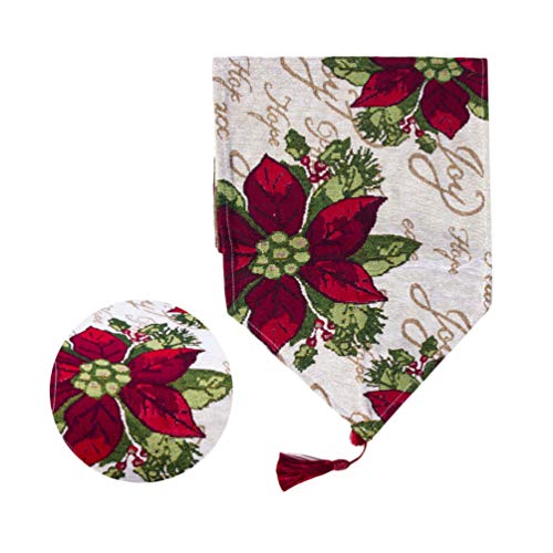 Amosfun Estampa de mesa de Natal de algodão com elemento natalino, decoração de mesa e jantar para c