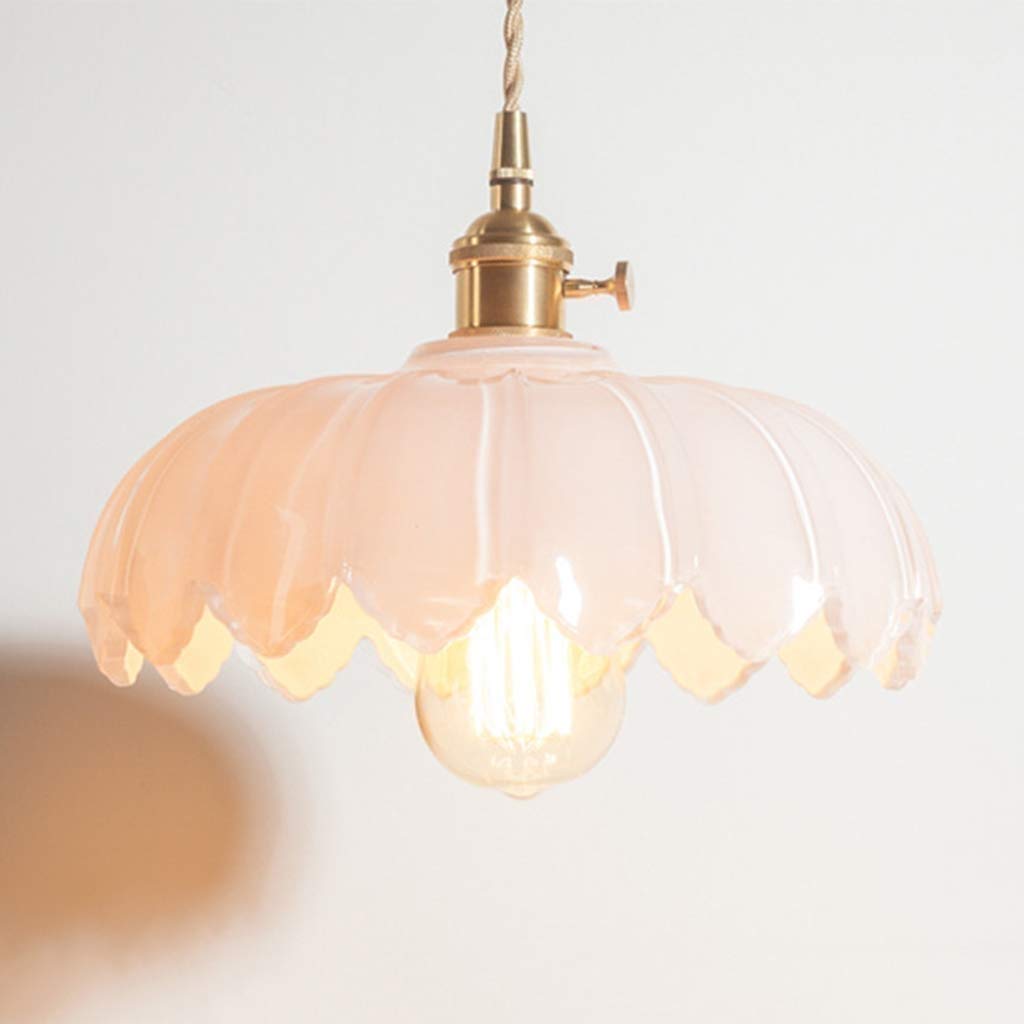 KXEcoLife Nordic Restaurant Bar Ceiling Light - Height Adjustable Hanging Lighting Fixture Crystal Chandelier Corridor Bedroom with E27 Copper Main Lamp/Black
