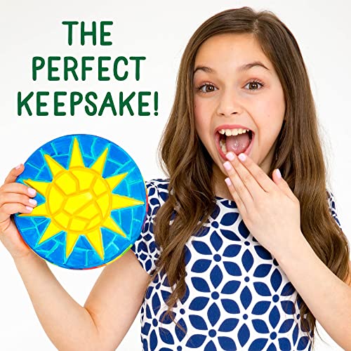 Image of Creative Roots Mosaic Sun Stepping Stone Kit, Includes 7-Inch Ceramic Stepping Stone & 6 Vibrant Paints, DIY Garden Stone for Kids Ages 6+