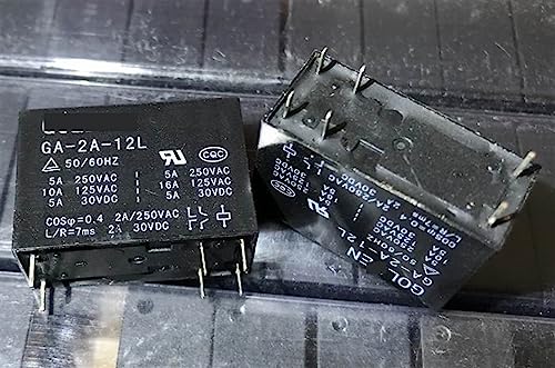 Relé 6 pines miniatura GA-2A-12L relevador de automatización para proyectos de 12V 5A