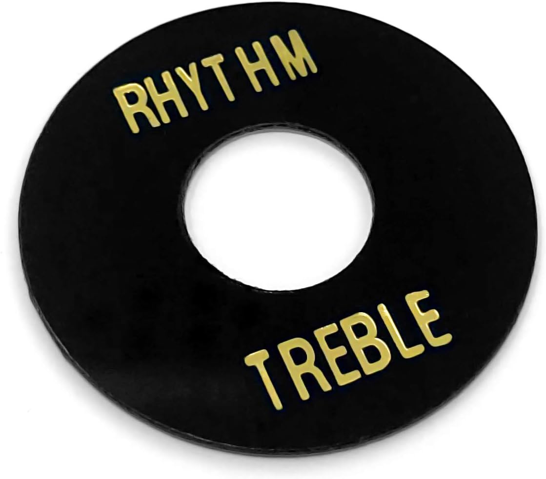 Black with Gold Rhythm Treble Switch Washer Toggle Ring Plate compatible with Gibson Les Paul SG Guitar SWR10-BLK