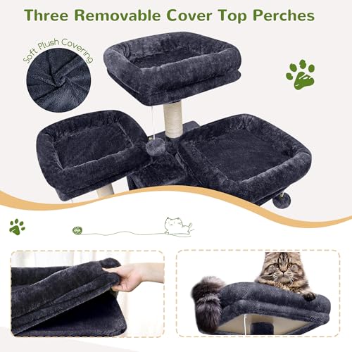 Globlazer Torre para Gatos 83'' Multi-Niveles Gris Oscuro miniatura 2