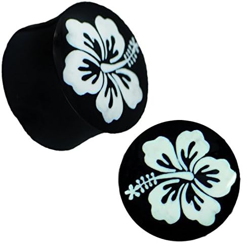 Chic-net White Engraving Hawaii Flower Plug Cover