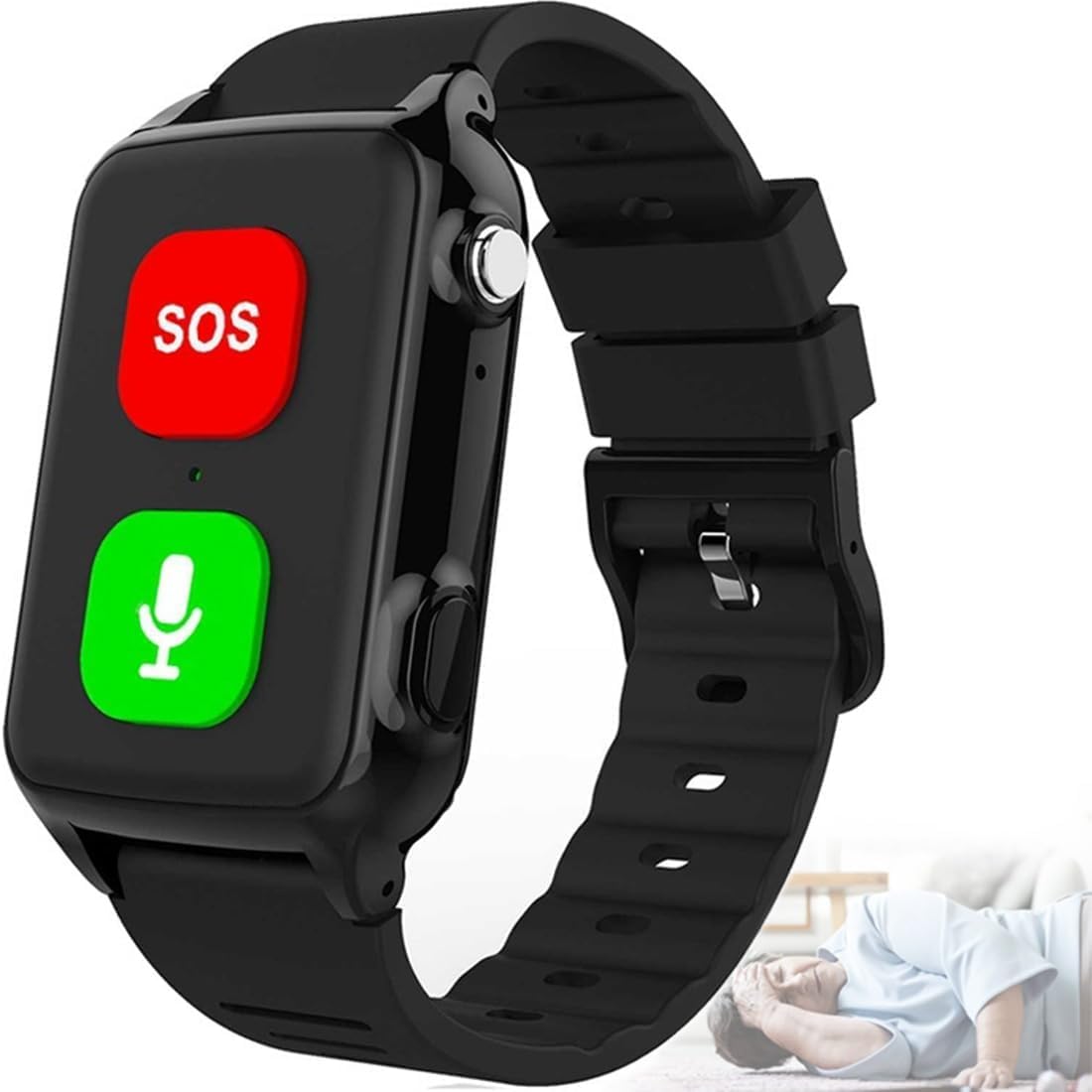 Montre GPS d'urgence avec caméra, détection de chute, appel vidéo 4G, surveillance de la santé pour les patients atteints de démence et d'Alzheimer