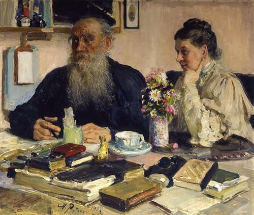 Affiche Léon Tolstoï par Repin imprimée sur toile décorative 60x90cm