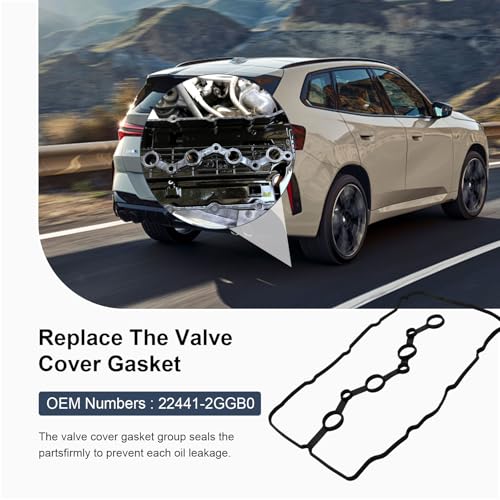 Image of Engine Valve Cover Gasket Set 22441-2GGB0 VS50892 for Hyundai Sonata Santa Fe 2015-2020 2.0L 2.4L Valve Cover Gasket 22441-2GGB0