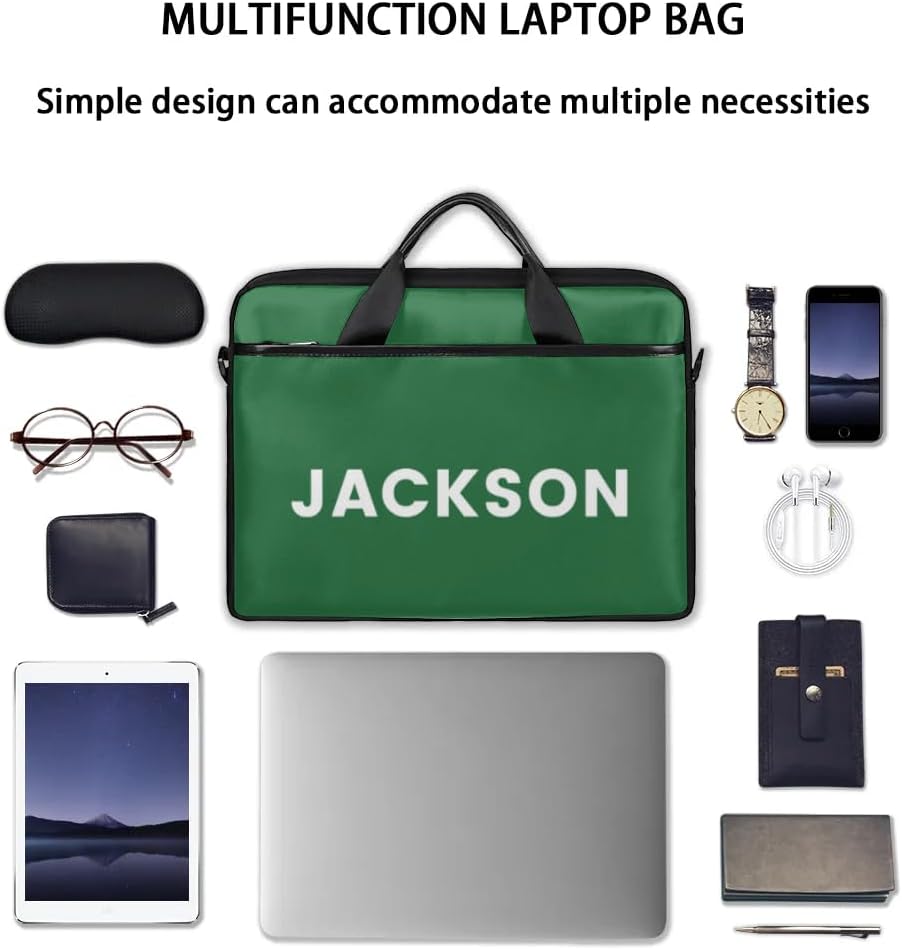 Custom Name Laptop Bags for Women Men, Personalized Text Laptop Case Shoulder Bag,Computer Bags for Work