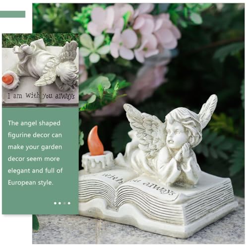 Statue d'ange en résine DOITOOL, sculpture de jardin blanche