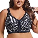 RFAGDS Damen Minimizer Frontverschluss Racerback Bügellose Lace-BHS Voll Deckkraft Komfort Nicht gepolsterter Plus-Size-BH