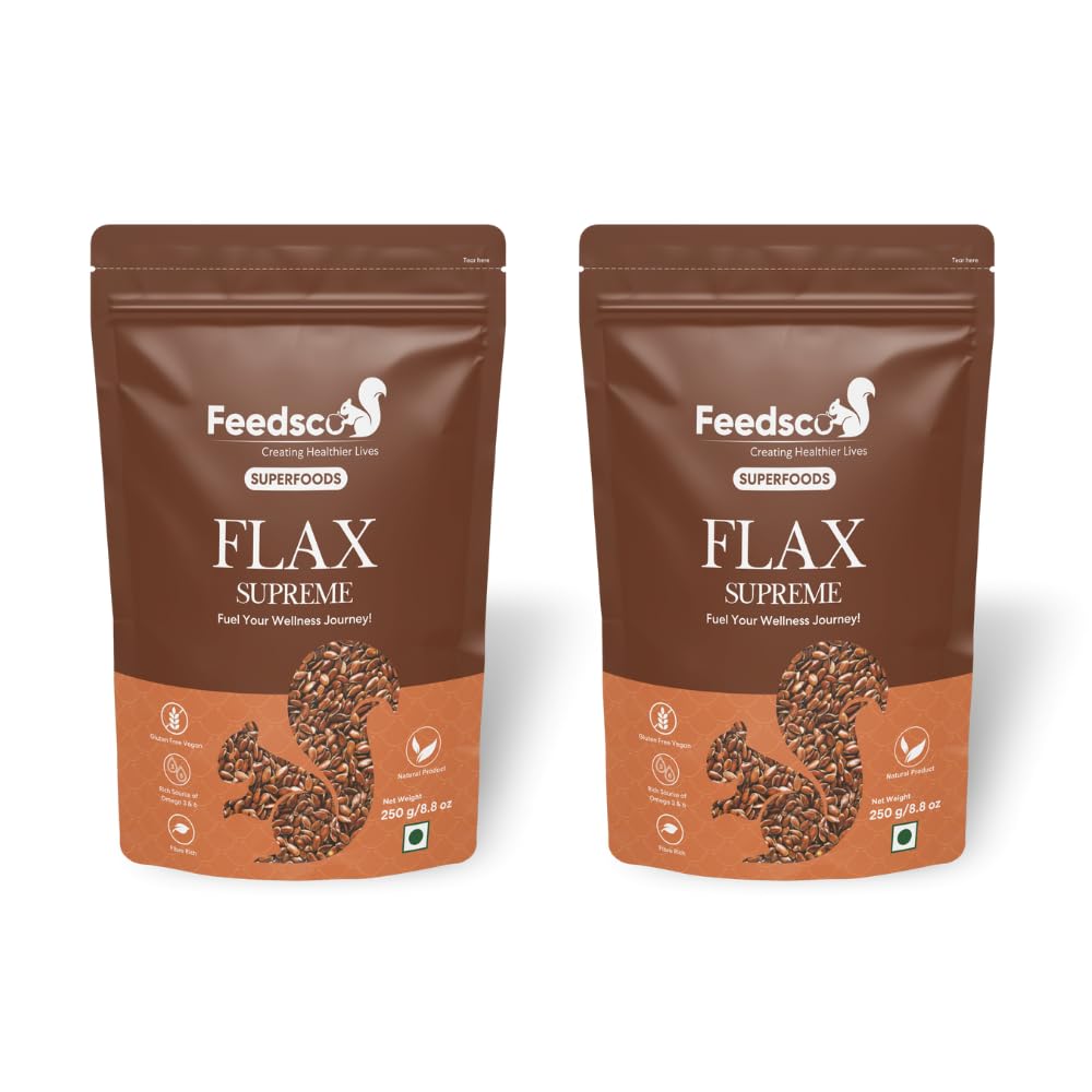 Feedsco Flax Seeds 250g - 100% Natural Alsi Seeds | Rich in Fiber and Omega-3 | Healthy Snack for Eating | Non-GMO, No Additives | Pack of 2 (B0CJFQRNLQ) Amazon Price History, Amazon Price Tracker