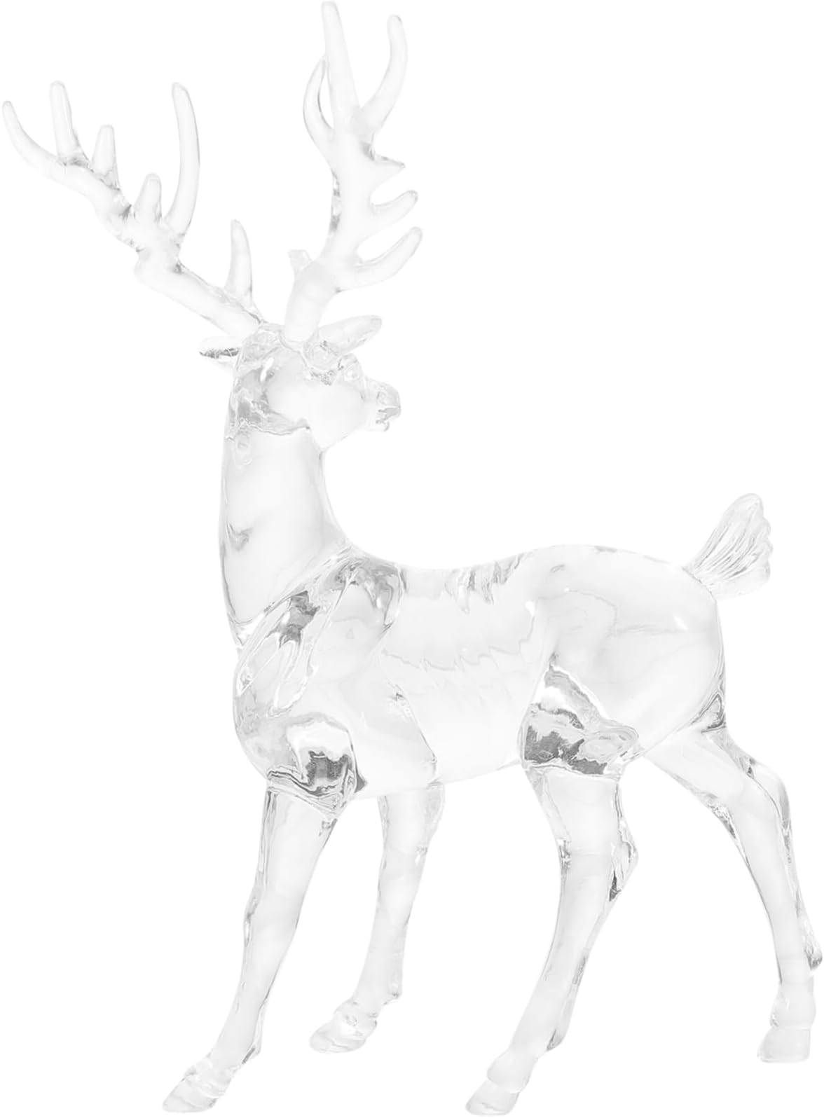 Artibetter 2pcs Christmas Elk Glass Decor Table Decorations Clear Christmas Ornaments Christmas Reindeer Figurines Reindeer Ornaments Acrylic Reindeer Miniature Elk Decor Xmas Party Supplies