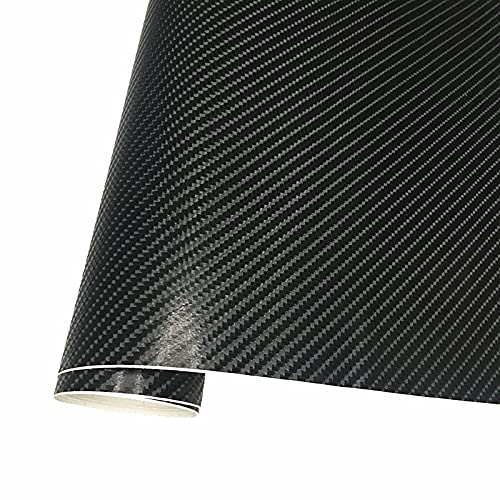 Auto Schutz Carbon Folie, 4D 5D 6D Black Carbon Fiber Vinylfilm Auto Wrapfolie 5D Roll Auto Aufkleber Auto Sport Exterior Zubehör Film(50cmx600cm)