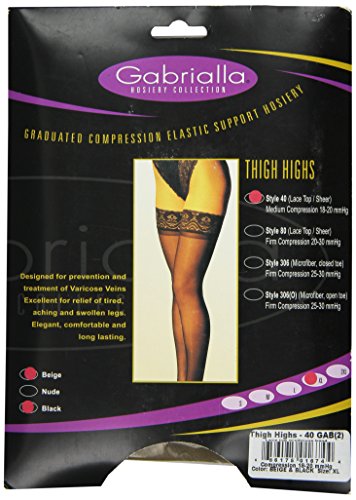 Image of GABRIALLA Sheer Graduated Compression Thigh High Stockings (20-22 mmHg) H-40 2 Pack
