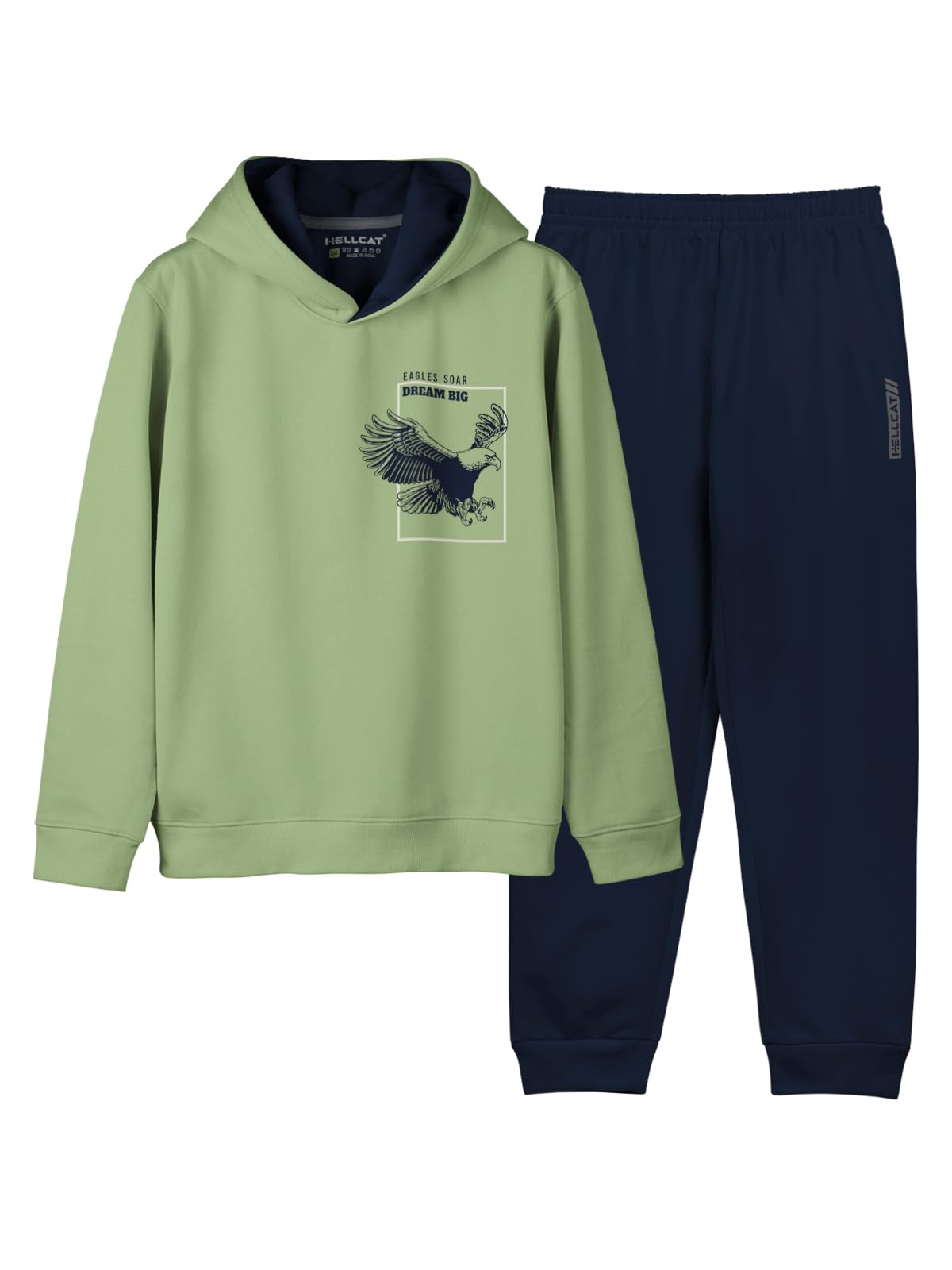 HELLCAT Trendy Printed Cotton Blend Full sleeve Hoodie T-shirt Jogger Trackpant Clothing Set for Girls
