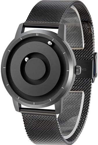 EUTOUR Mens Watch Magnetic Balls Minimalist Dress Simplicity Quartz Watches with Mesh Stainless Steel Strap