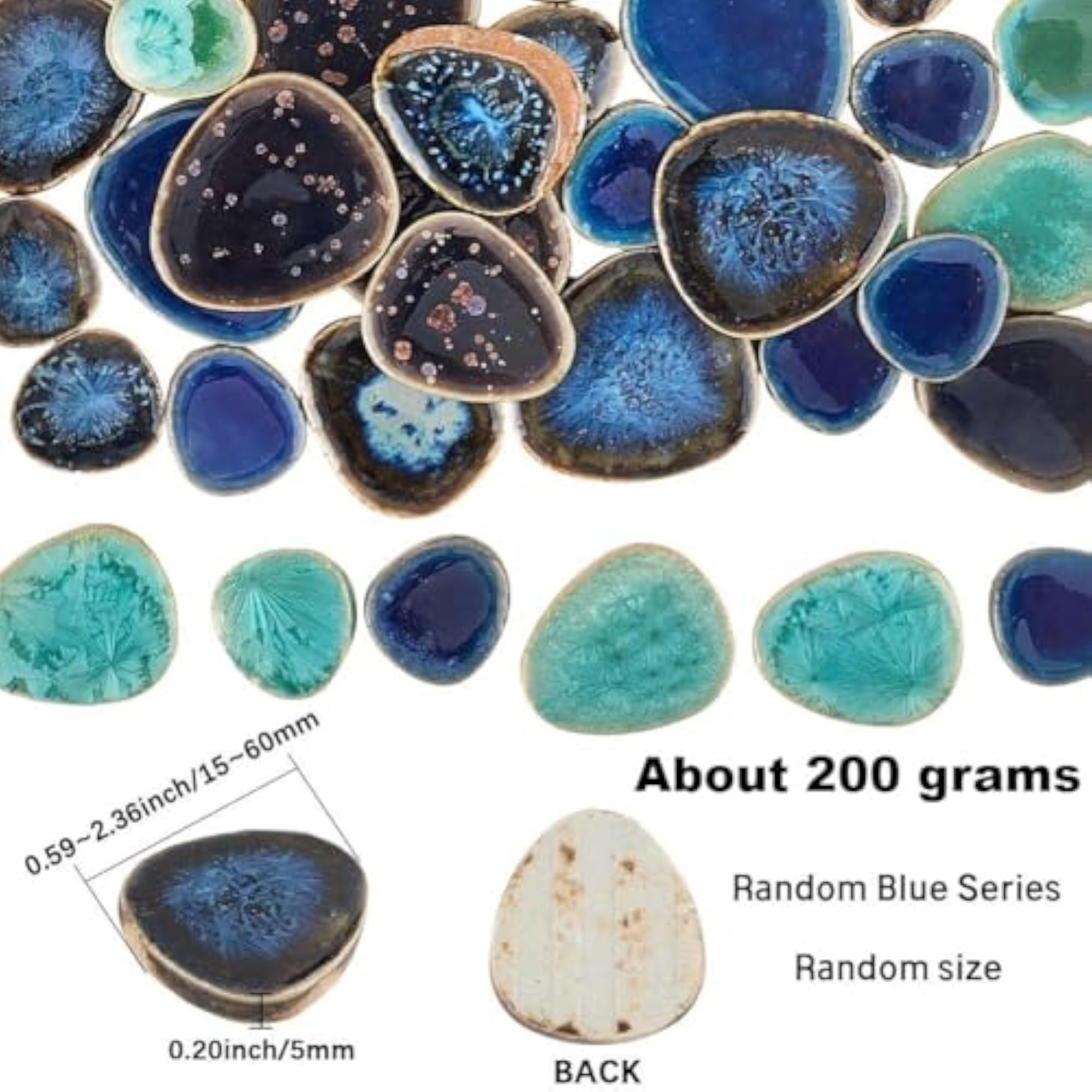200g Mosaic Broken Tile Pieces Porcelain