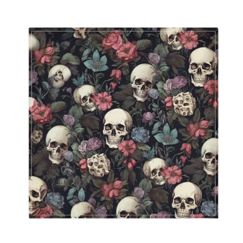 Servilletas de Tela ALAZA Vintage Estampado Calaveras Set 4 miniatura 1