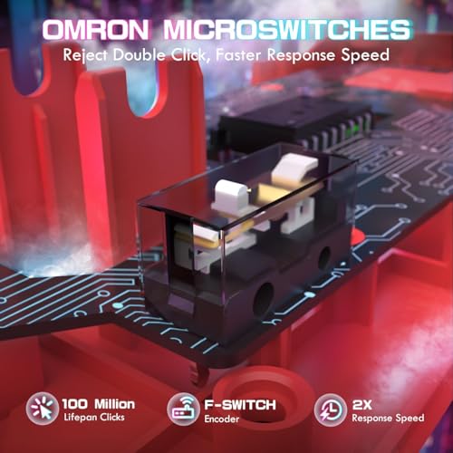 Image of ATTACK SHARK X1 Ultralight Tri Mode Wireless 40000 DPI Gaming Mouse-Red | Magnetic RGB Charging Dock,PixArt PAW3395 Pro Sensor,BT /2.4Ghz /Wired,1K Polling,Optical Micro Switch,Driver for PC Mac Gamer