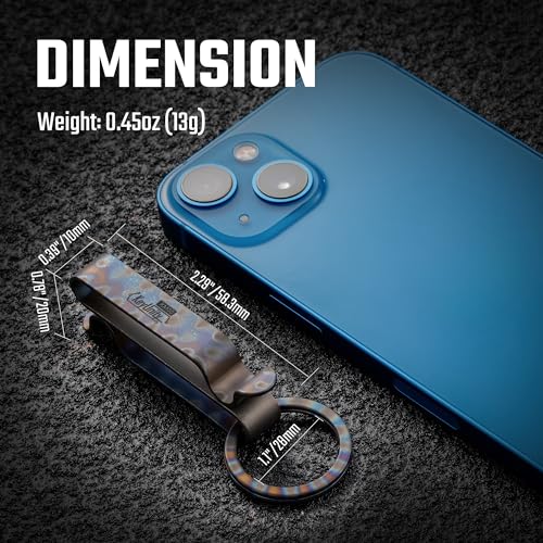 Image of KeyUnity KM00 Titanium Belt Loop Keychain Clip Double Side Quick Release Key Holder with Detachable Key Ring