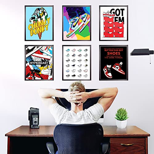 Hypebeast Room Decor, Sneakerhead Jordan Aj Sneaker Air Gym Shoes Shoebox Aesthetic Cool Poster Print Gift For Teen Boys Guys Men Home Dorm Bedroom Wall Art, Unframed 6Pcs (8 X 10In) #TOP1