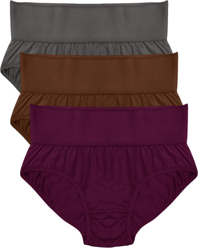 Image of Soft & Comfy Hipster Panties for Women - Pack of 3, 100% Pure Cotton, Wide Elastic Waistband, Multicolor, Perfect for Everyday Wear