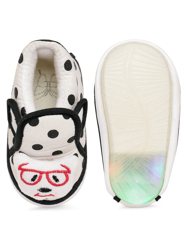 CHIU Led Chu-Chu Black Polka Print Shoes with Double Strap for Baby Boys & Baby Girls (for 12-15 Months, 15-18 Months, 18-21 Months, 21-24 Months) 7 515lg4UZbfL