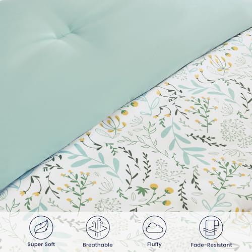 SLEEP ZONE Twin/Twin XL Size Comforter Set Duvet Insert, Down Alternative for College Dorm 2 Pieces Comforter, Soft and Breathable Bedding All Season, Summer Meadow - image 8