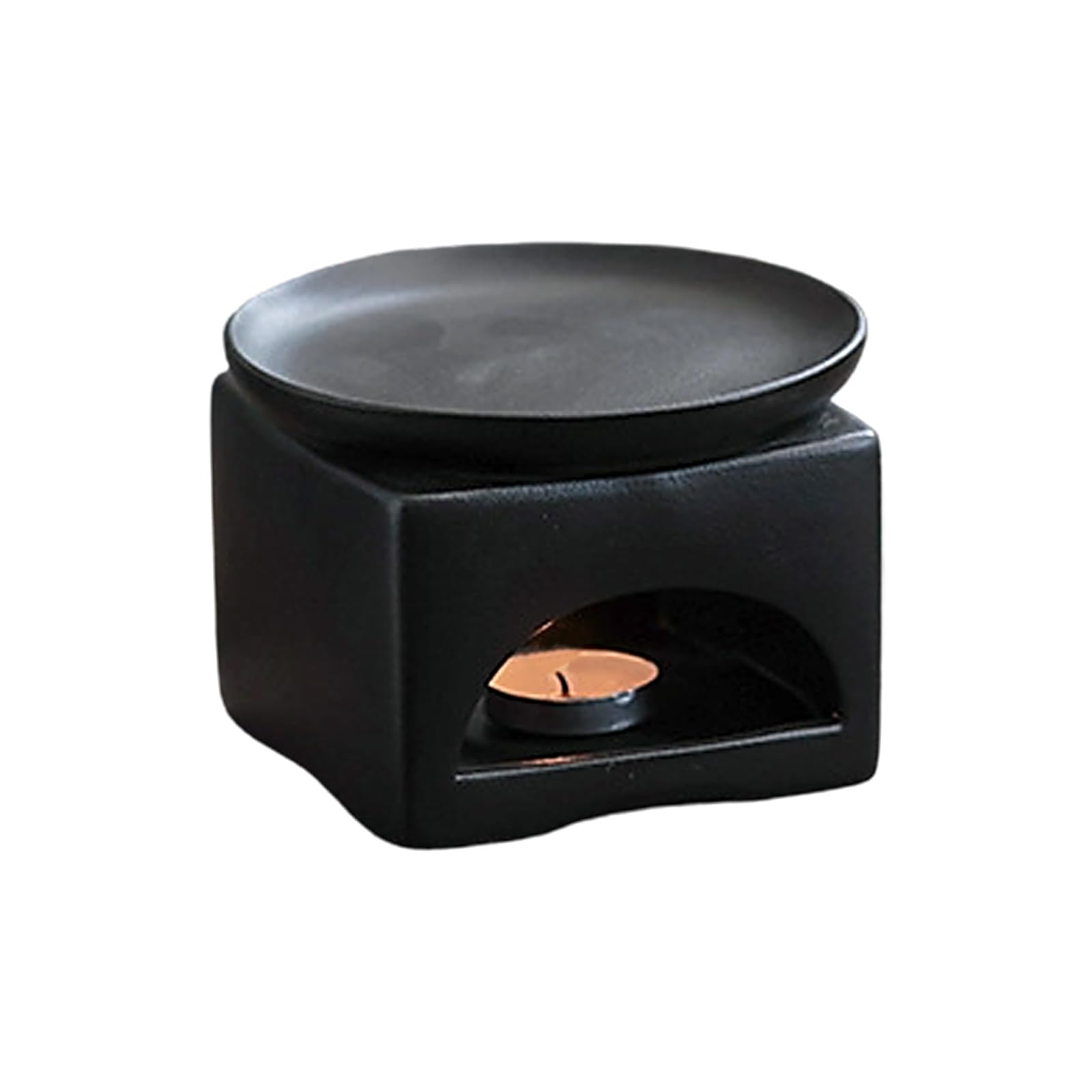 Buxuaaaa Black Essential Oil Burners Waxes Melt Burners Aromatherapys Holder Ceramic Oil Diffuser Tealight Holder Decorations Ceramic Tealight