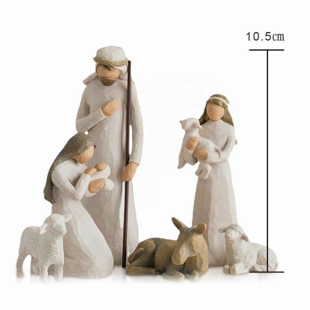 Lot de 10 Statues de crèche de Noël pour crèche de Noël