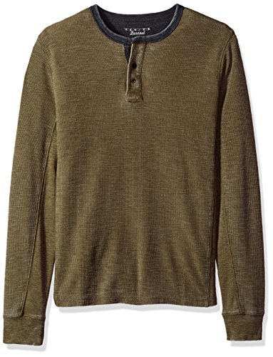 Lucky Brand Men's Venice Burnout Henley Shirt, Dark Olive, Medium
