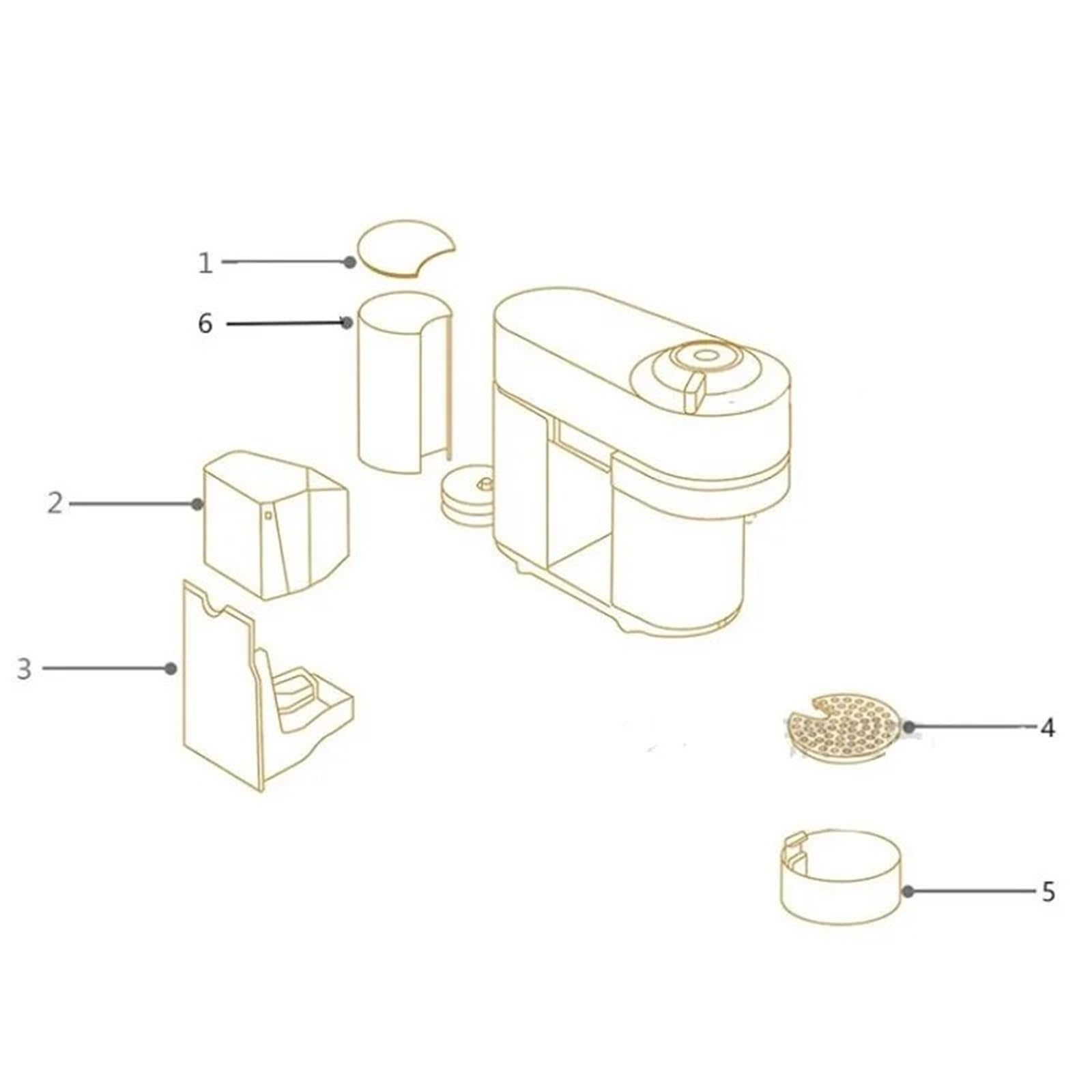 Repuestos De Tapa De Tanque De Agua De 0,65 L Utilizados En, Compatibles Con Nespresso,Reemplazo De Cafetera Vertuo Pop GCV2(COMPLETE WATER TANK)